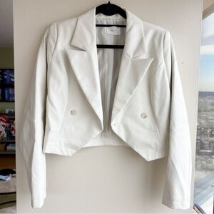 Six/Fifty leather cropped blazer jacket